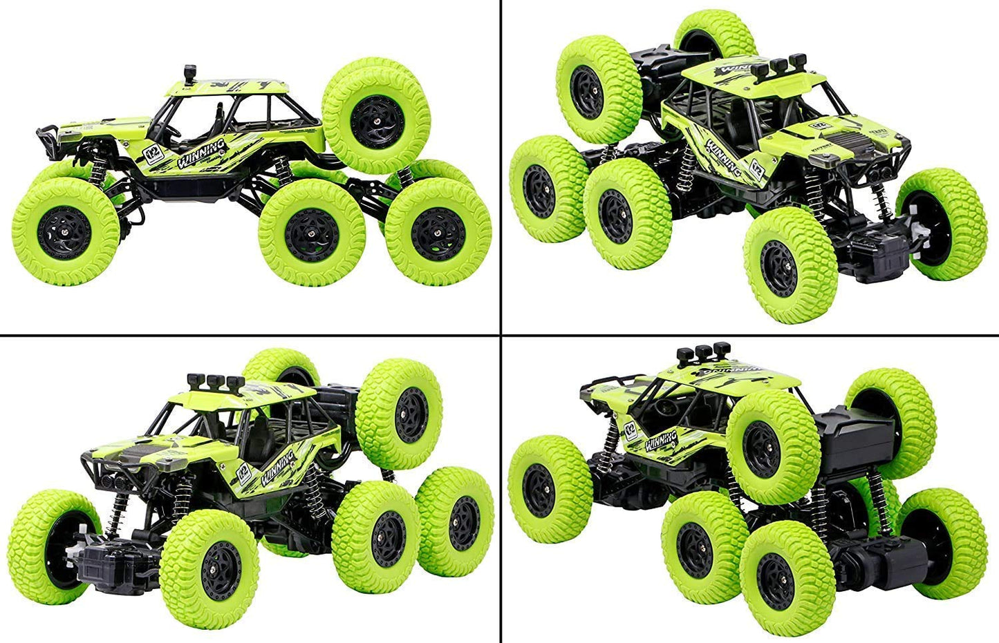 RC Rock Climber Car Wheels Climbing 1:18 Rechargeable Monster Truck Car Off-Road Car Kids Toys Gift (Multicolor) (FREE RC HELICOPTER)