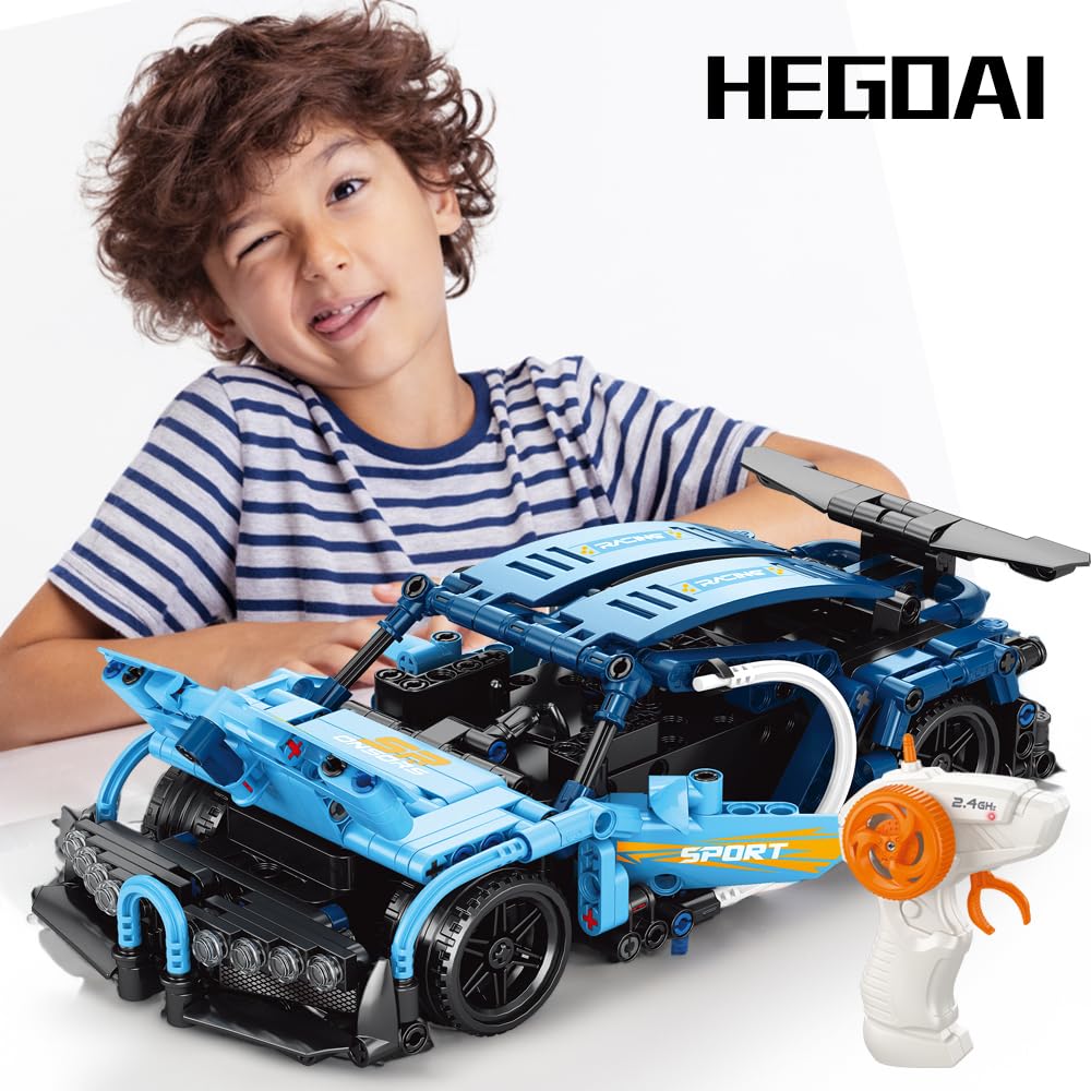 Remote Control Supercar Building Block Kit, 1:16 MOC Adult Collectible Car Model Set, Construction Toys for Boys Aged 7-9, Ideal Gift for Car Lovers, 425 Pieces (FREE RC HELICOPTER)