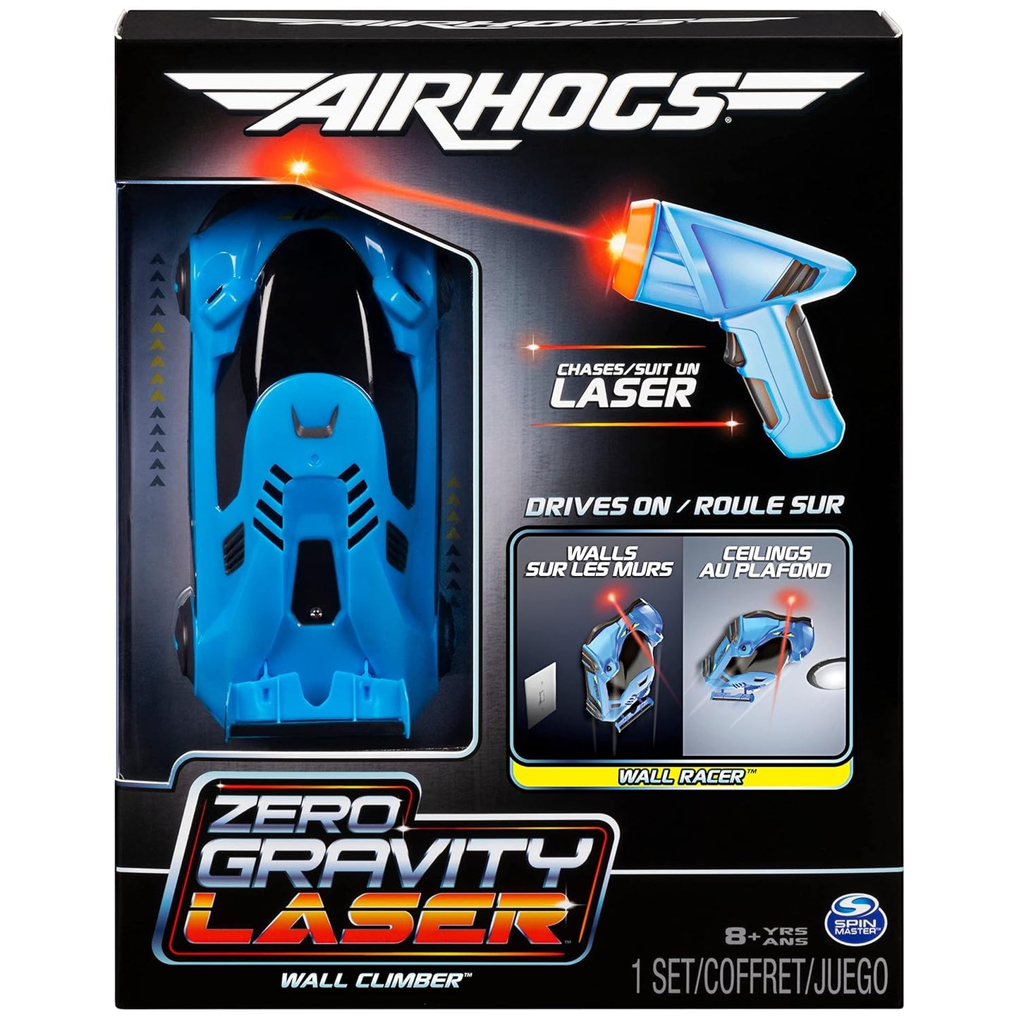 Laser Control Wall Climbing Race Car, Laser-Guided, With 360 Degree Rotation, Zero Gravity., Multicolor (FREE RC HELICOPTER)