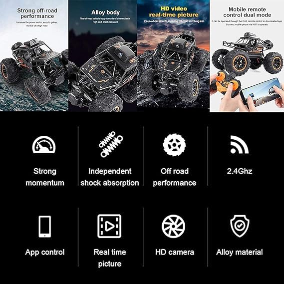 Rock Crawler R/c Car With Wifi Camera And Smoke (FREE RC HELICOPTER)