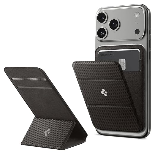 Spigen Smart Fold (MagFit) Magnetic Card Holder up to 2 Cards, Magsafe & Pixelsnap Wallet ,Gunmetal