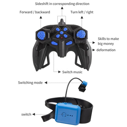 Rc Stunt Car, 2.4Ghz 4Wd Remote Control Gesture Sensor Toy, Double Sided Rotating Off Road Vehicle 360° Flips with Lights Music,(FREE RC HELICOPTER)
