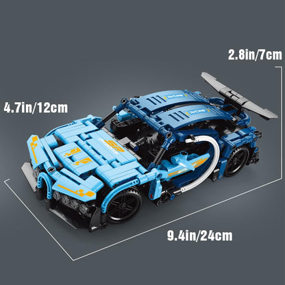 Remote Control Supercar Building Block Kit, 1:16 MOC Adult Collectible Car Model Set, Construction Toys for Boys Aged 7-9, Ideal Gift for Car Lovers, 425 Pieces (FREE RC HELICOPTER)