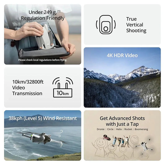 DJI MINI 4 GPS 4K Brushless Gimbal Camera Drone Big Display Remote