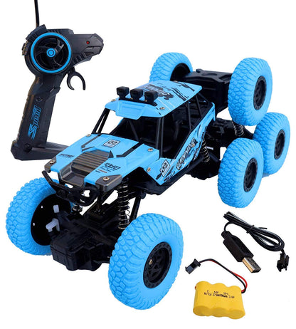 RC Rock Climber Car Wheels Climbing 1:18 Rechargeable Monster Truck Car Off-Road Car Kids Toys Gift (Multicolor) (FREE RC HELICOPTER)