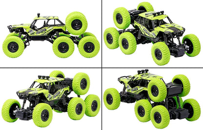 RC Rock Climber Car Wheels Climbing 1:18 Rechargeable Monster Truck Car Off-Road Car Kids Toys Gift (Multicolor) (FREE RC HELICOPTER)