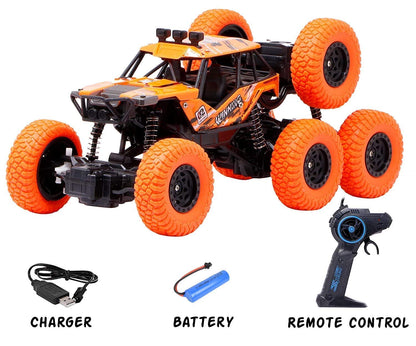 RC Rock Climber Car Wheels Climbing 1:18 Rechargeable Monster Truck Car Off-Road Car Kids Toys Gift (Multicolor) (FREE RC HELICOPTER)