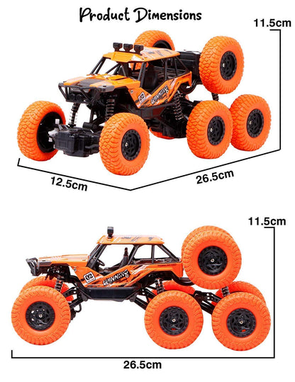 RC Rock Climber Car Wheels Climbing 1:18 Rechargeable Monster Truck Car Off-Road Car Kids Toys Gift (Multicolor) (FREE RC HELICOPTER)