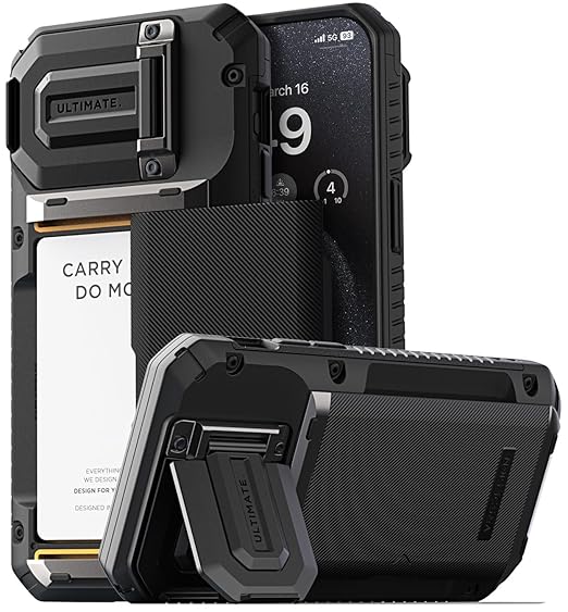 VRS DESIGN Damda Glide DuoGuard  Premium Sturdy Fully Covered Camera Lens Protection Cover Card Holder Wallet Case (Groove Black)
