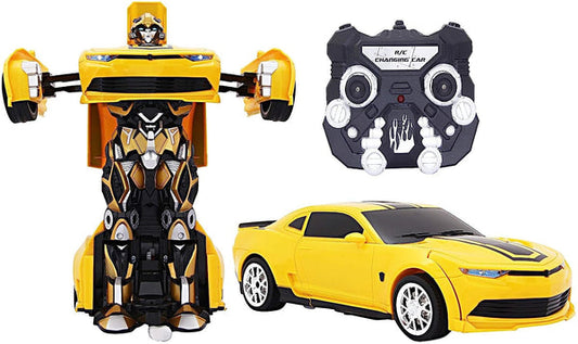 Remote Control Changing Robot Car Yellow (FREE RC HELICOPTER)