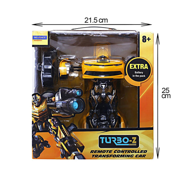 Remote Control Changing Robot Car Yellow (FREE RC HELICOPTER)