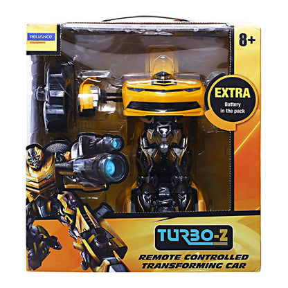Remote Control Changing Robot Car Yellow (FREE RC HELICOPTER)