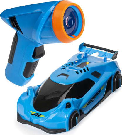 Laser Control Wall Climbing Race Car, Laser-Guided, With 360 Degree Rotation, Zero Gravity., Multicolor (FREE RC HELICOPTER)