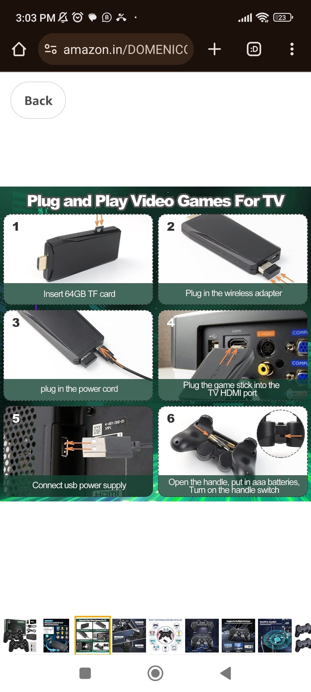 Wireless Video Games for Tv -6 MONTHS WARRANTY- 7 DAYS REPLACEMENT