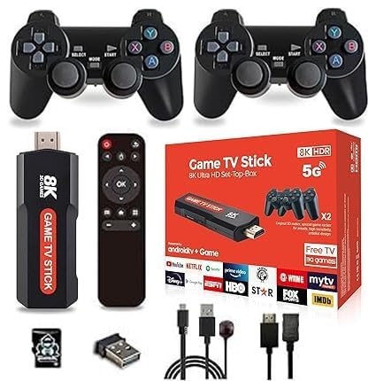 Snaptron Video Games For Tv Gaming Console Stick - UPGRADED 8K 5G 20000-30000 Retro Games Old School Station Game Stick| Video Game For Tv| Game Box| Video Game Console|