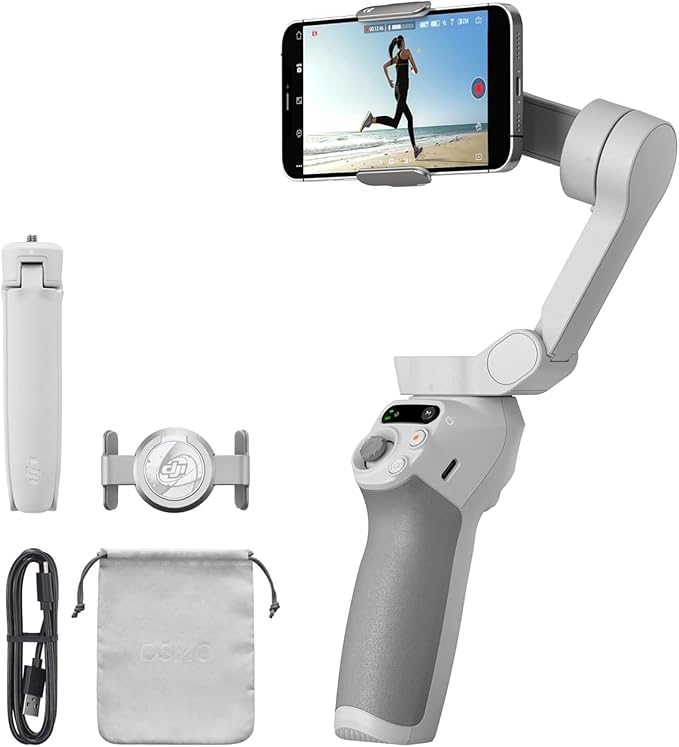 DJI RS4 , Gimbal Stabilizer for Smartphone And DSLR Cameras , Auto Axis Locks, 2kg/4.4lbs Payload, Intelligent Tracking, Camera Gimbal, Camera Stabilizer, Native Vertical Shooting, Grey