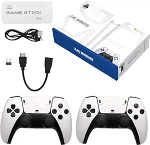 DWH Wireless Video Games for Tv Gaming, Retro Gaming Console with Game Stick 1080p HD Game Stick, Plug & Play TV Video Game Set for 2 Player with 10 Emulators 24000+ Games 2.4G Wireless